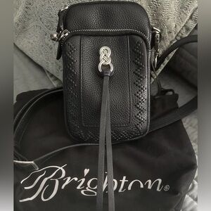 Brighton Elegant Black Leather Crossbody